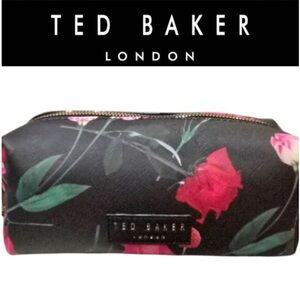 Ted Baker London Floral Loaf Cosmetic Pouch- Scattered Bouquet With Bottles NWT
